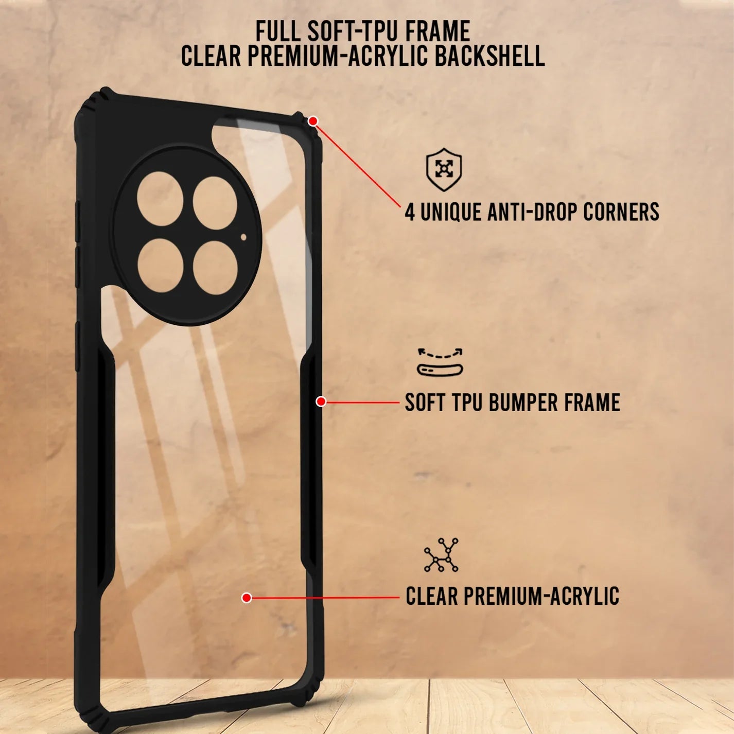 OnePlus - Shockproof Acrylic TPU Case