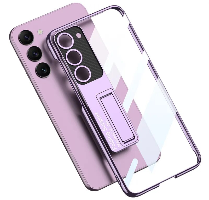Anti-Yellowing Transparent Kickstand Protective Case