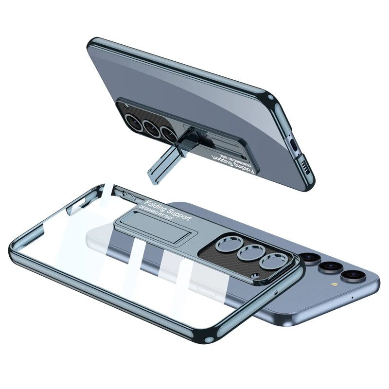 Anti-Yellowing Transparent Kickstand Protective Case