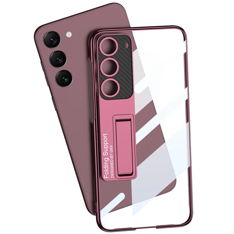 Anti-Yellowing Transparent Kickstand Protective Case