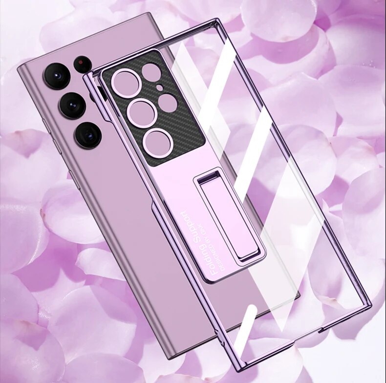 Anti-Yellowing Transparent Kickstand Protective Case